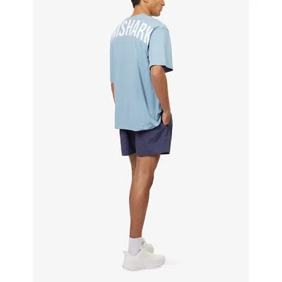 Gymshark Mens Gs Bench Blue Power Crewneck Stretch-cotton T-shirt In Blue