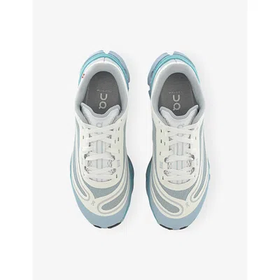 On Mens Hall White Cloudflow 5 Ad Woven Trainers In Blue