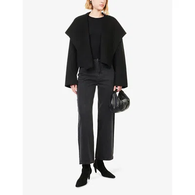 Dissh Womens Black Lucia Cropped Wool-blend Coat In Black