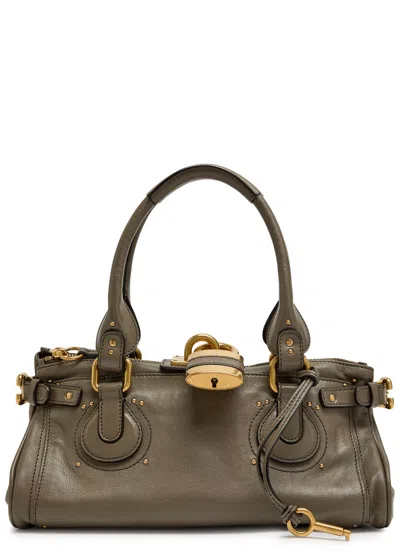 Chloé Chloe Paddington Medium Grained Leather Shoulder Bag In Brown