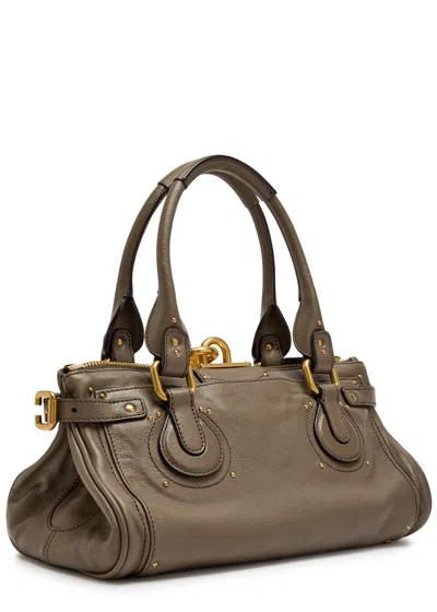Chloé Chloe Paddington Medium Grained Leather Shoulder Bag In Brown