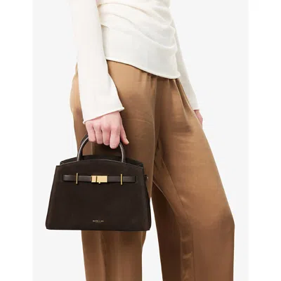 Demellier Womens Dk Choc/dk Choc The Small Hudson Suede Tote Bag In Brown