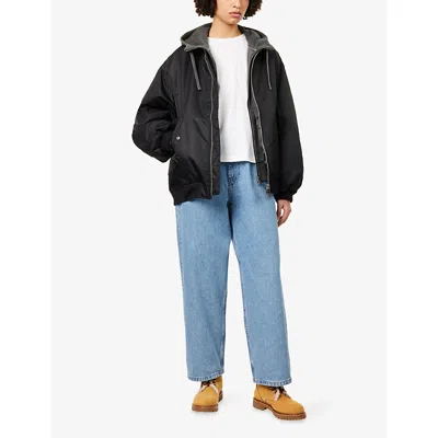 Carhartt Omens Blue / Stone Bleached Brandon Wide-leg Denim Jeans In Blue