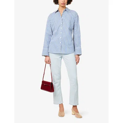 Good American Womens Indigo1124 Good Icon Ankle Straight-leg Stretch-denim Jeans In Blue