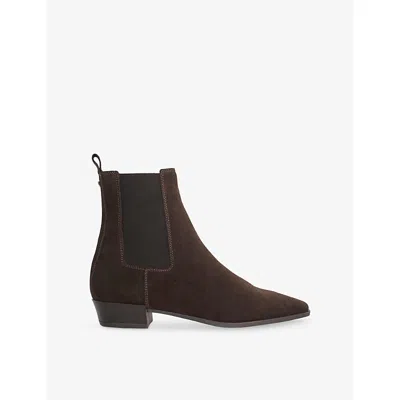 Dune Womens Brown Suede Parkas Suede Chelsea Boots Eur 40 / 7 Uk In Brown