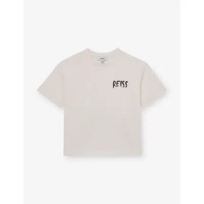 Reiss White Abbott Logo-print Cotton T-shirt 9-13 In White