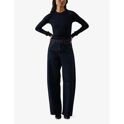 Soeur Womens Bleu Brut Eliott Balloon-leg High-rise Jeans In Blue