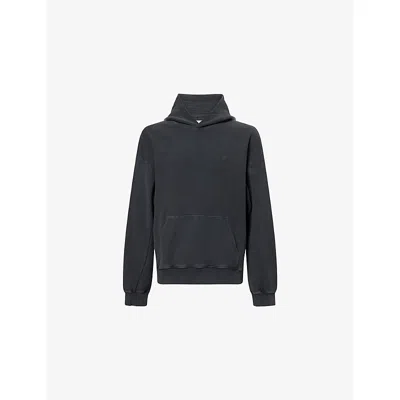 The Couture Club Mens Black Ribbed Relaxed-fit Cotton-jersey Hoodie Xl In Black