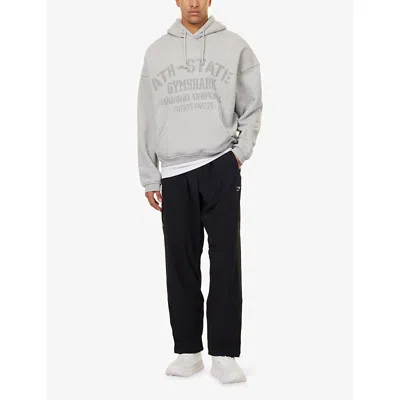 Gymshark Mens Bros Soft Grey Marl Collegiate Relaxed-fit Cotton-jersey Hoodie In Gray