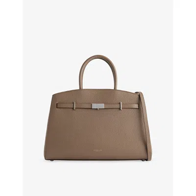 Demellier Womens Dk Taupe The Midi Hudson Leather Top-handle Bag In Brown