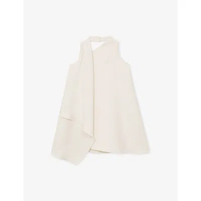 Reiss Ivory Zoe Draped Woven Dress 9-13 In White