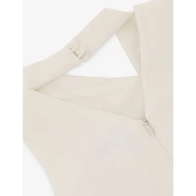 Reiss Ivory Zoe Draped Woven Dress 9-13 In White