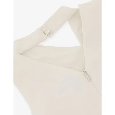 Reiss Ivory Zoe Draped Woven Dress 9-13 In White