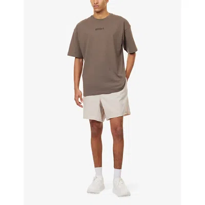 Gymshark Mens Gs Camo Brown Olde English Crewneck Cotton-jersey T-shirt Xxl In Neutral