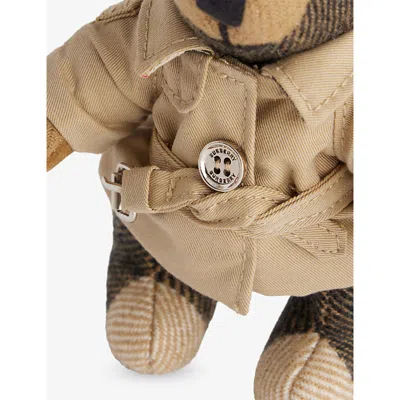 Burberry Womens Archive Beige Thomas Bear Cashmere And Woven Bag Charm In Brown