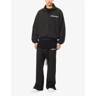 Essentials Mens Black Fog X  X Nba Brand-print High-neck Stretch-woven Track Jacket In Black