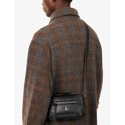 Vivienne Westwood Mens Black Hannah Faux-leather Cross Body Bag In Black