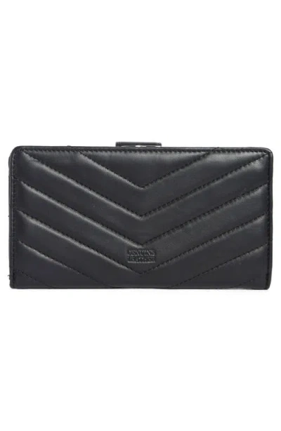 Mundi Small Leather Goods Quilted Tab Frame Clutch In Black