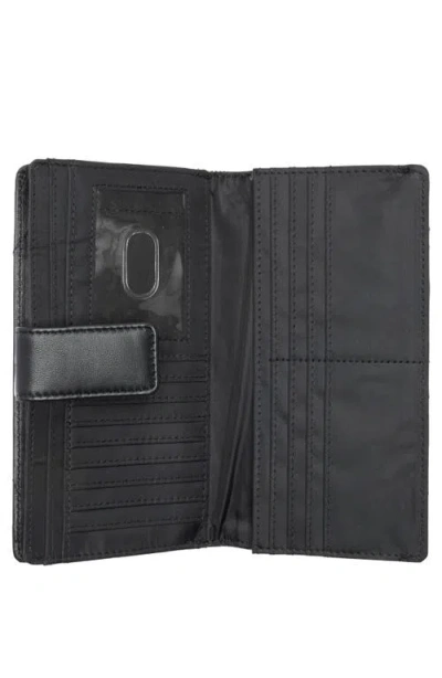 Mundi Small Leather Goods Quilted Tab Frame Clutch In Black