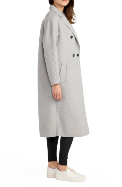 Belle & Bloom Guest List Oversized Double Breasted Wool Blend Coat In White