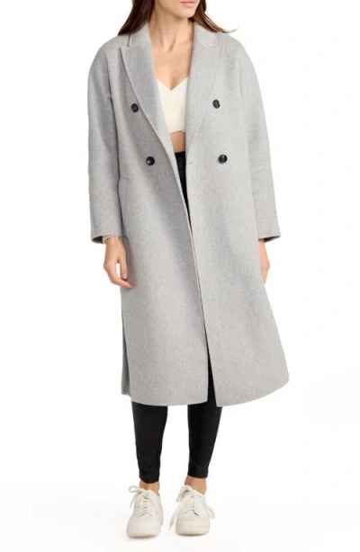 Belle & Bloom Guest List Oversized Double Breasted Wool Blend Coat In White