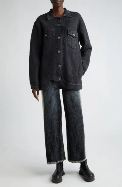 Ph5 Womens Black Green Zahra Wide-leg High-rise Recycled Viscose And Rayon-blend Knitted Trousers In Black