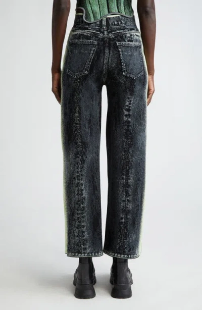 Ph5 Womens Black Green Zahra Wide-leg High-rise Recycled Viscose And Rayon-blend Knitted Trousers In Black