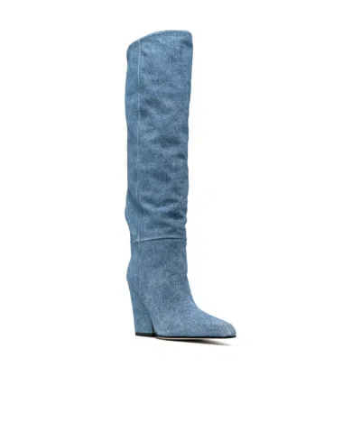 Paris Texas Pointed Boots In Blue