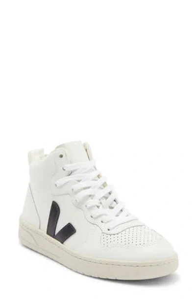 Veja V-15 Mid Top Sneaker In White