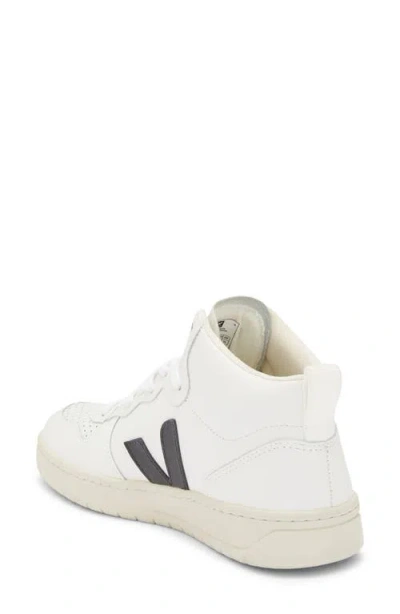 Veja V-15 Mid Top Sneaker In White