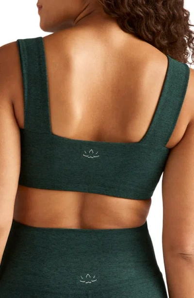 Beyond Yoga Spacedye Square Neck Sports Bra In Green
