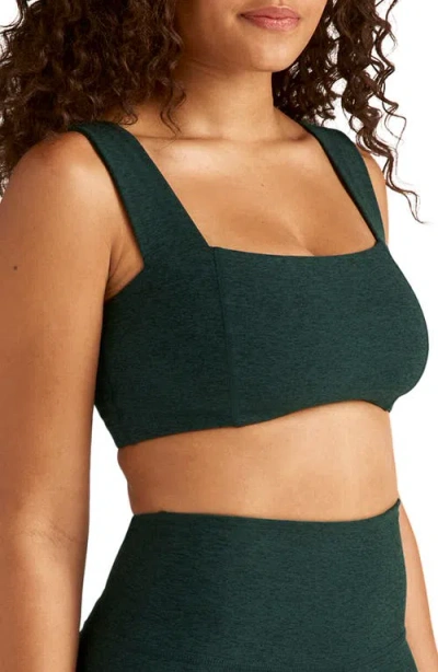 Beyond Yoga Spacedye Square Neck Sports Bra In Green