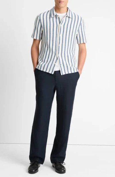 Vince Classic Fit Short Sleeve Button-up Shirt In White