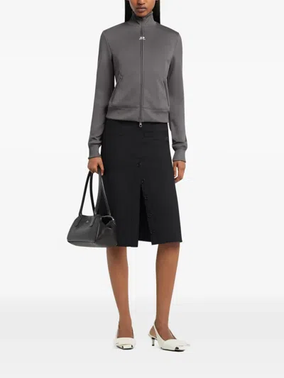Courrèges Logo Zip Jacket In Gray