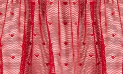 Hunkemoller Hunkemöller Billie Dot Mesh & Lace Chemise & G-string Set In Red