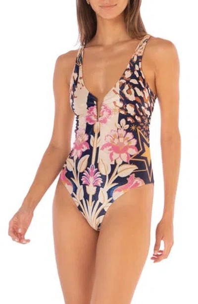 Maaji Patchwork Rose Cassidy Reversible One-piece Swimsuit In Multi