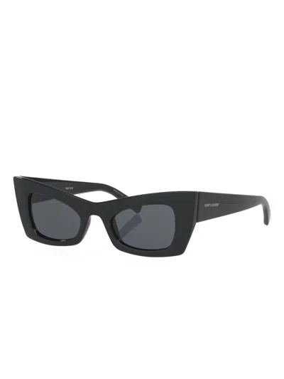 Saint Laurent Sl 702 Cat-eye Sunglasses In Black