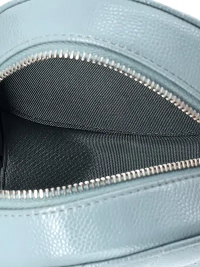 Pre-owned Chanel Round Clutch With Chain Quilted Caviar Mini Crossbody Bag In Blue