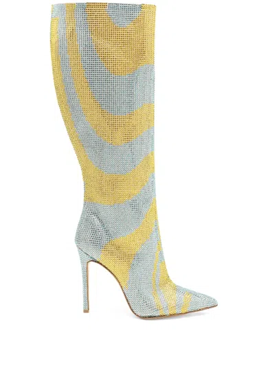 Celia Kritharioti Crystal-embellished Boots In Yellow