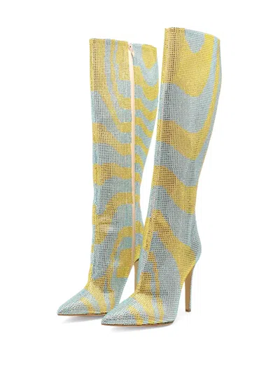 Celia Kritharioti Crystal-embellished Boots In Yellow