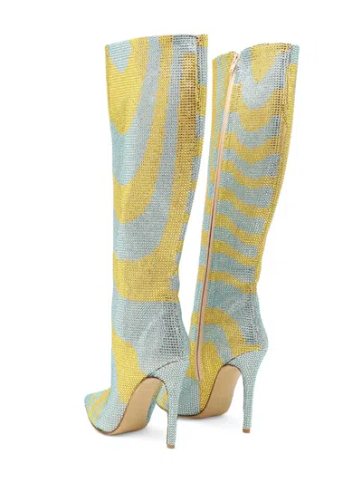 Celia Kritharioti Crystal-embellished Boots In Yellow