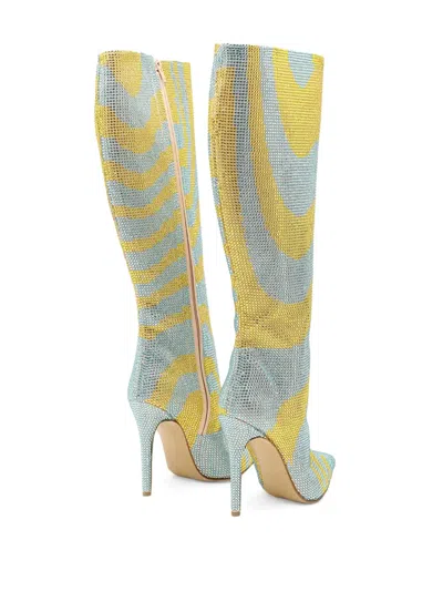 Celia Kritharioti Crystal-embellished Boots In Yellow