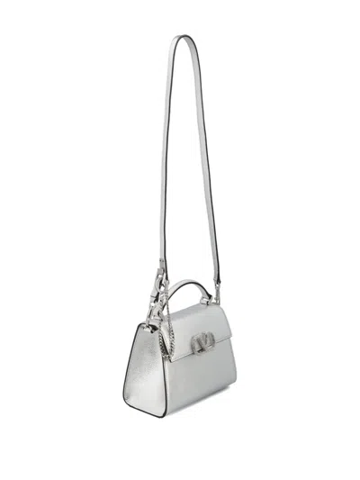 Valentino Logo-detail Tote Bag In Silver