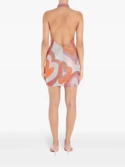 Celia Kritharioti Heart Print Minidress In Multi