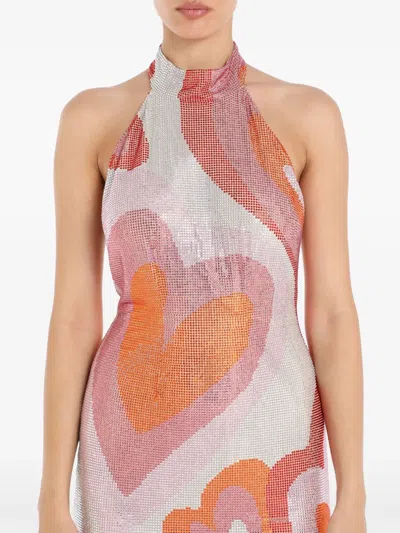 Celia Kritharioti Heart Print Minidress In Multi