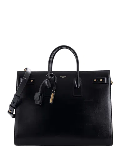Pre-owned Saint Laurent Sac De Jour Souple Bag Leather Large Satchel In Black