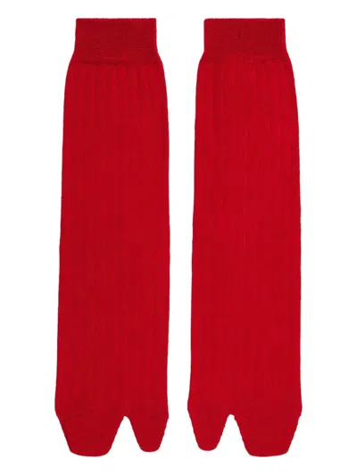 Maison Margiela Tabi Socks In Red