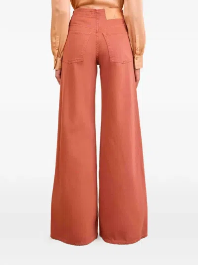Ulla Johnson Bianca Flared High-waist Jeans In Red
