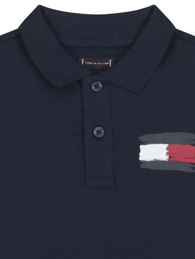 Tommy Hilfiger Junior Logo Cotton Polo-shirt In Blue
