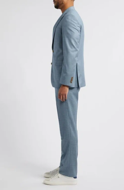 Jack Victor Esprit Blue Microcheck Wool Suit In Blue